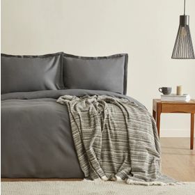 Karaca Home Weena Gri Krep Nevresim Jakar Çift Kişilik Pike Takımı
