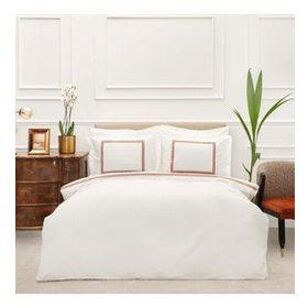 Karaca Home White Col Azure Hardal Çift Kişilik Percale Nevresim Takımı