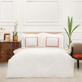 Karaca Home White Col Azure Hardal Çift Kişilik Percale Nevresim Takımı