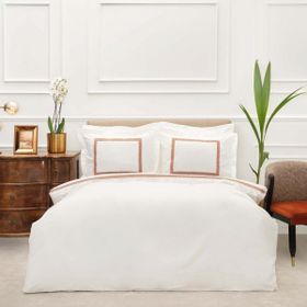 Karaca Home White Col Azure Hardal Çift Kişilik Percale Nevresim Takımı