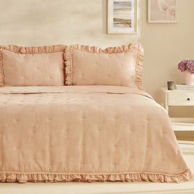 Karaca Home White Coll Perios Çİft Kişilik Fırfırlı Somon Spring Comfort Uyku Seti