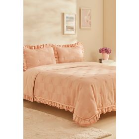 Karaca Home White Coll Perios Çİft Kişilik Fırfırlı Somon Spring Comfort Uyku Seti