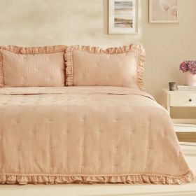 Karaca Home White Coll Perios Çİft Kişilik Fırfırlı Somon Spring Comfort Uyku Seti