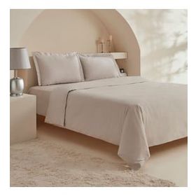 Karaca Home White Collection Ina Percale Açık Gri Çift Kişilik Nevresim Takımı