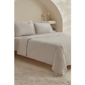 Karaca Home White Collection Ina Percale Açık Gri Çift Kişilik Nevresim Takımı