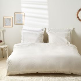 Karaca Home White Collection Mia Dantelli Beyaz Çift Kişilik Nevresim Takımı