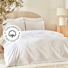 Karaca Home White Collection Puff Beyaz %100 Pamuk Çift Kişilik Nevresim Takımı