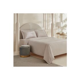 Karaca Home White Collection Vessa Açık Gri Çift Kişilik Çizgili Saten Nevresim Takımı