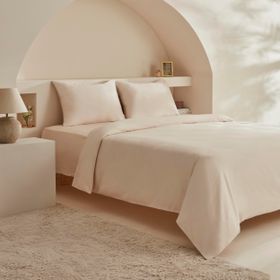 Karaca Home White Collection Vinas 80 Tel %100 Pamuk Bej Saten Biyeli Çift Kişilik Nevresim Takımı