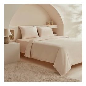Karaca Home White Collection Vinas 80 Tel %100 Pamuk Bej Saten Biyeli Çift Kişilik Nevresim Takımı