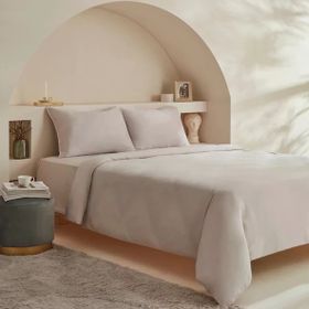 Karaca Home White Collection Vinas 80 Tel %100 Pamuk Saten Biyeli Açık Gri Çift Kişilik Nevresim Takımı