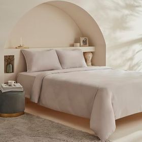 Karaca Home White Collection Vinas 80 Tel %100 Pamuk Saten Biyeli Açık Gri Çift Kişilik Nevresim Takımı
