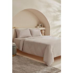 Karaca Home White Collection Vinas Açık Gri Çift Kişilik Saten Biyeli Nevresim Takımı