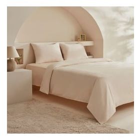 Karaca Home White Collection Vinas Bej Çift Kişilik Saten Biyeli Nevresim Takımı