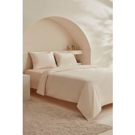 Karaca Home White Collection Vinas Bej Çift Kişilik Saten Biyeli Nevresim Takımı