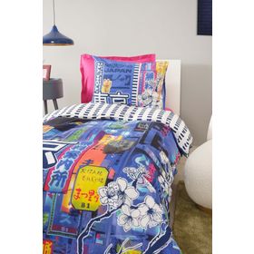 Karaca Home Young Tokyo Pamuk Tek Kişilik 160x220 cm Renkli Nevresim Takımı