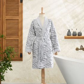 Karaca Home Zebra Gri Pamuk Bornoz