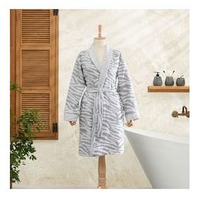 Karaca Home Zebra Gri Pamuk Bornoz