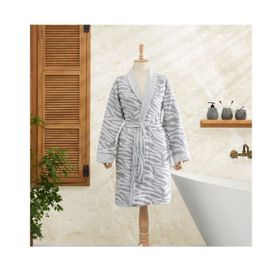 Karaca Home Zebra Gri Pamuk Bornoz