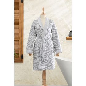Karaca Home Zebra Gri Pamuk Bornoz