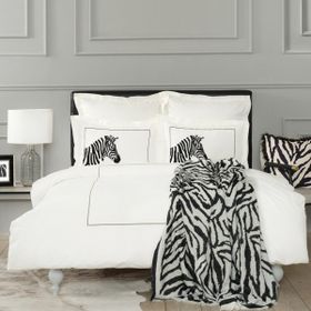 Karaca Home Zebra Siyah Çift Kişilik Jakar Battaniye