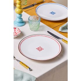 Karaca Jofy 27 cm Kırmızı Desenli Servis Tabağı