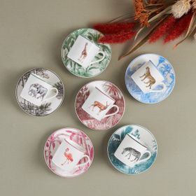 Karaca Jungle 6 Kişilik Bej 80 Ml Kahve Fincanı Takımı