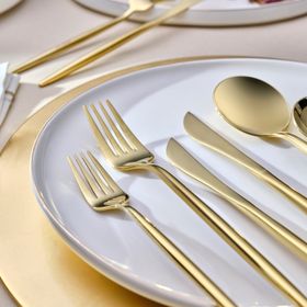 Karaca Jüpiter Shniy Gold 84 Parça 12 Kişilik Premium Kutulu Çatal Kaşık Bıçak Takımı