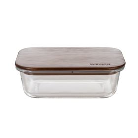 Karaca Karya Acacia Şeffaf 950 ml Ahşap Kapaklı Cam Saklama Kabı