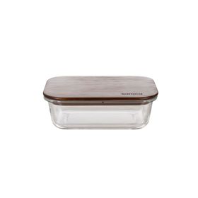 Karaca Karya Acacia Şeffaf 950 ml Ahşap Kapaklı Cam Saklama Kabı