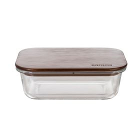 Karaca Karya Acacia Şeffaf 950 ml Ahşap Kapaklı Cam Saklama Kabı