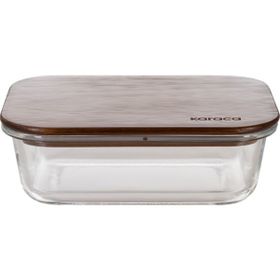 Karaca Karya Acacia Şeffaf 950 ml Ahşap Kapaklı Cam Saklama Kabı