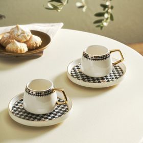 Karaca Kazayağı 2 Kişilik 100 ml Siyah Kahve Fincan Takımı