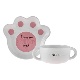 Karaca Kedi Tabak Kase Mama Takımı