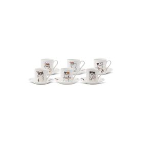 Karaca Kedili 6 Kişilik 80 ml Kahve Fincanı Takımı