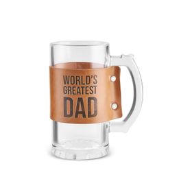 Karaca King Deri Kılıflı 500 ml Şeffaf Bira Bardağı