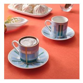 Karaca Kiva 80 ml Mavi 2 Kişilik Kahve Fincan Takımı