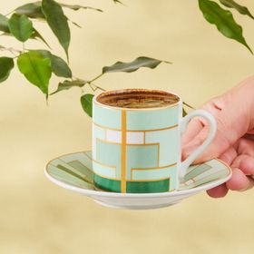 Karaca Kiva Yeşil 80 ml 2 Kişilik Kahve Fincan Takımı