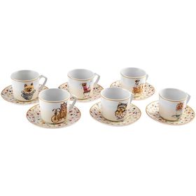 Karaca Köpekli 6 Kişilik 80 ml Kahve Fincan Takımı