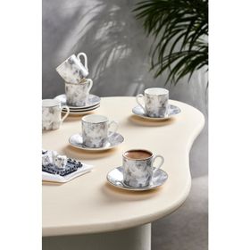 Karaca Kuvars 6 Kişilik 80 ml Gri Kahve Fincanı
