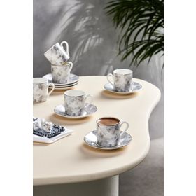 Karaca Kuvars 6 Kişilik 80 ml Gri Kahve Fincanı