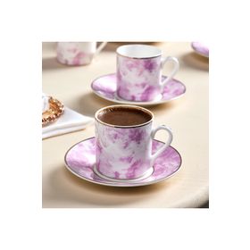 Karaca Kuvars 6 Kişilik 80 ml Pembe Kahve Fincanı