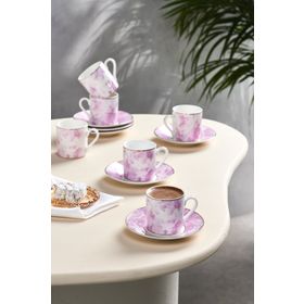 Karaca Kuvars 6 Kişilik 80 ml Pembe Kahve Fincanı