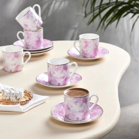 Karaca Kuvars 6 Kişilik 80 ml Pembe Kahve Fincanı