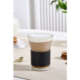 Karaca Leather Cool Touch 210 ml Siyah Latte Bardağı