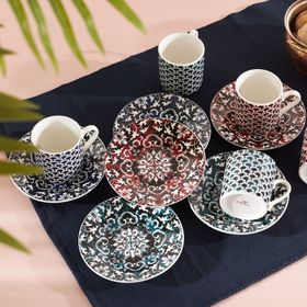 Karaca Leny Renkli 6 Kişilik Kahve Fincanı Takımı