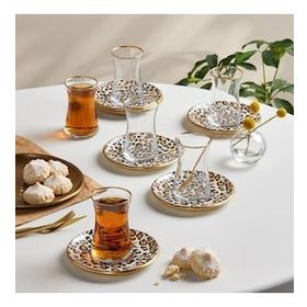 Karaca Leopar 12 Parça Cam Çay Seti
