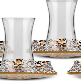 Karaca Leopar Kare 12 Parça Çay Seti