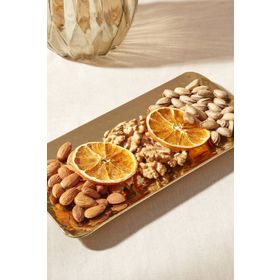 Karaca Loren 25x12 cm Gold Dekoratif Tepsi