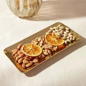 Karaca Loren 25x12 cm Gold Dekoratif Tepsi